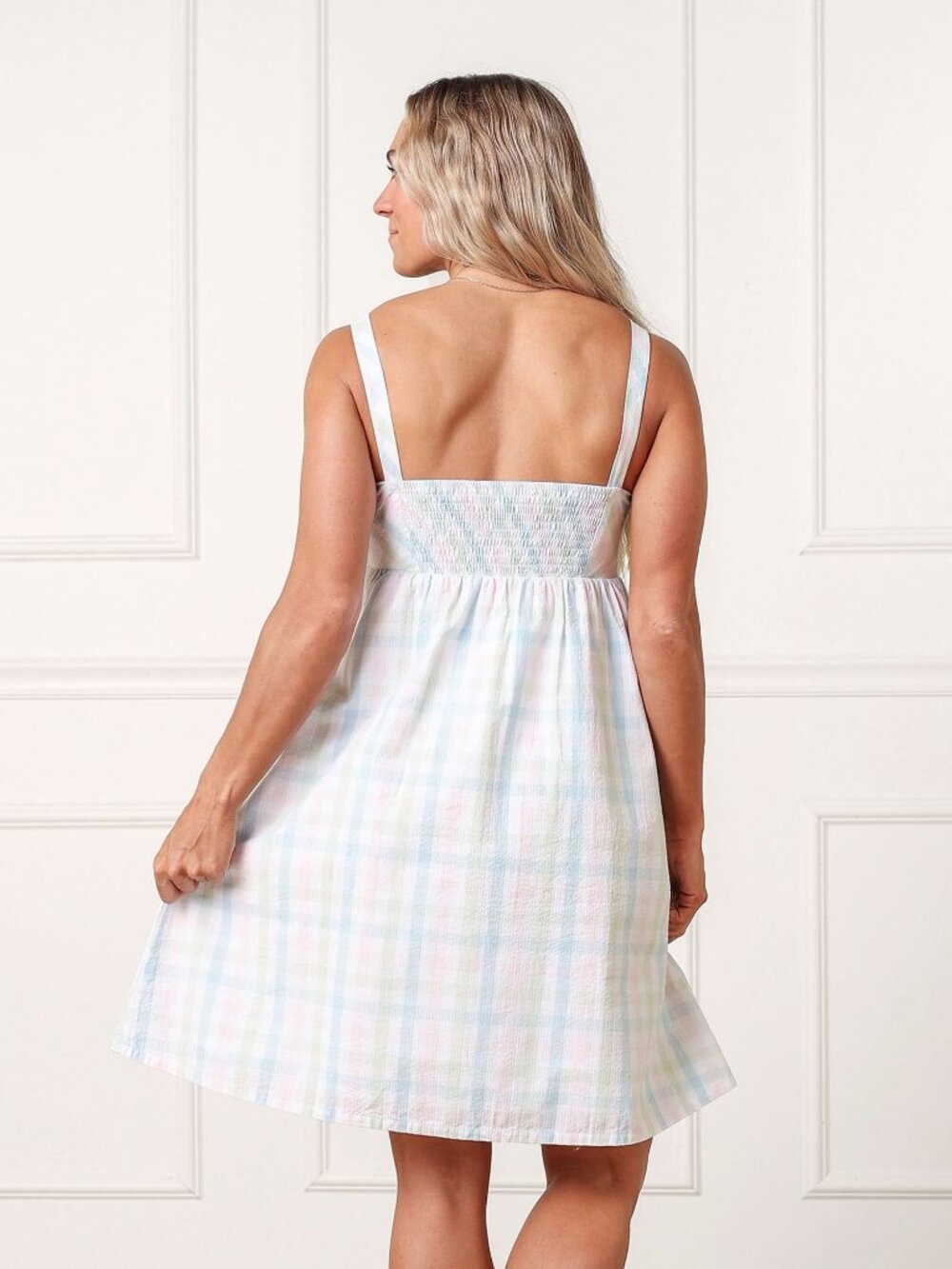 Hope & Henry Organic Seersucker Sundress - Easter Check - Picture 4 of 8